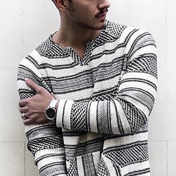 V-neck long sleeve striped T-shirt