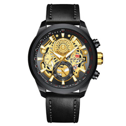 Quartz Watch For Men Black Gold Man Business Non Automatic Machine