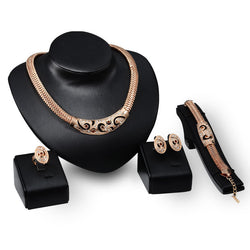 Exaggerated Punk Necklace Earrings Bracelets And Rings Set Of Four