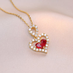 Exquisite Luxury Rhinestone Crystal Heart Pendants Necklaces For Women Party Jewelry Gifts Fashion Jewelry